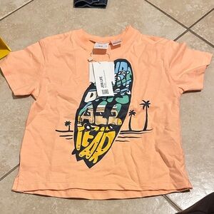 Zara Orange Graphic Kids T-Shirt